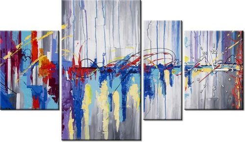 70CM 120CM OBRAZ 4 ELEM ABSTRAKCYJNY WODOSPAD ŚCIENNY na Arena.pl