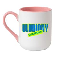 KUBEK "ULUBIONY WARIAT" Wzór - Elegant Coffee Różowy 330 ml