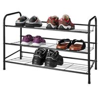 PÓŁKA REGAŁ BUTY STEEL BLACK OBUWIE 3 PÓŁKI METAL 73CM