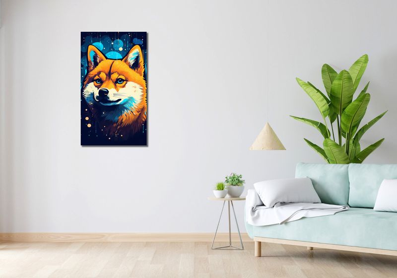 Obraz 50x90cm Lisek w Kosmosie zdjęcie 2
