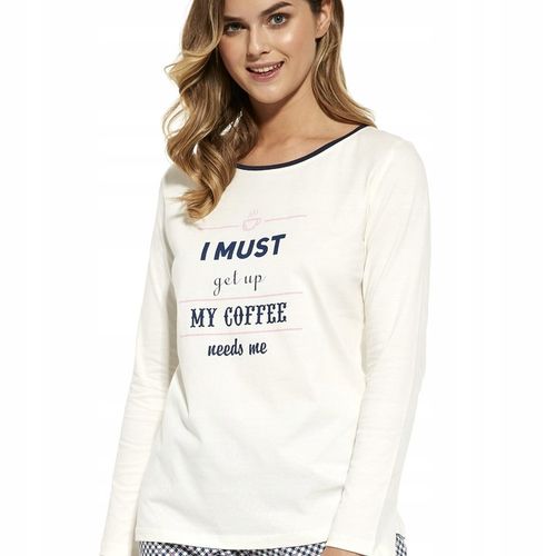 CORNETTE piżama damska 655/311 COFFEE kawa ecru na Arena.pl