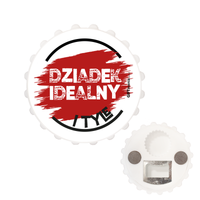 otwieracz w kształcie kapsla otwieracz "dziadek idealny". średnica 7 cm