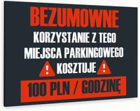 Tabliczka znak informacyjny 30x20 Antracyt KONSEKWENCJE PARKOWANIA Dibond