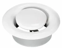Anemostat Wywiewny ASW Biały z Ramką Montażową – Regulowany Nawiewni 125 mm