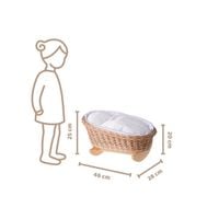 Łóżeczko wiklinowe dla lalek z imieniem 46x28 H20/25 uniwersalny