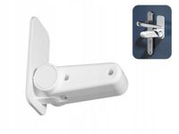 Blokada bez zamka drzwi klamki samoprzylepna biała