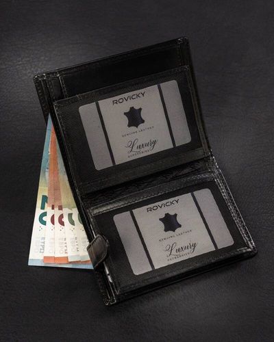 duży portfel męski ze skóry naturalnej - rovicky na Arena.pl
