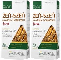Medica Herbs Żeń szeń Właściwy Forte 120 kapsułek Siła Witalność Pamięć