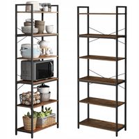 REGAŁ PÓŁKA INDUSTRIALNY STOJĄCY 6 PÓŁEK DRABINKA NA KSIĄŻKI JASNY BRĄZ