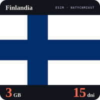 Karta eSIM Internet Finlandia 3 GB na 15 dni - bez rejestracji