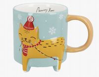 Kubek ceramiczny świąteczny 3D wystające nogi 480ml kot