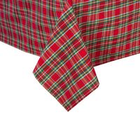 Obrus Świąteczny 138x220 cm Czerwona Krata Boże Narodzenie