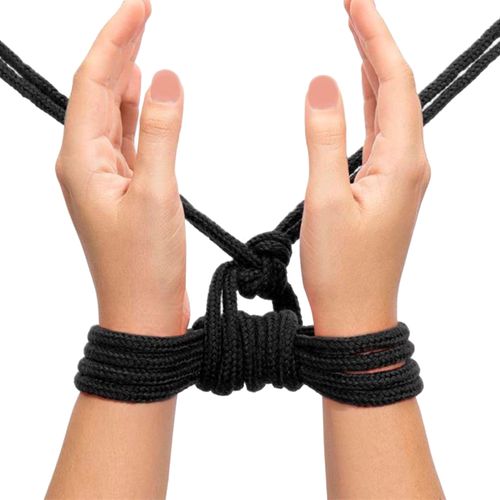 czarny sznur do krępowania. linka do zabaw bdsm. na Arena.pl