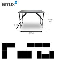 19510 Składany 3-częściowy stół wielofunkcyjny 100x60cm aluminiowy