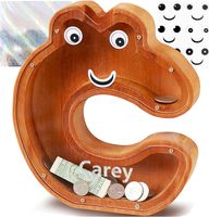 Lakpopya Skarbonka w Kształcie Litery C Drewniana 20.5 x 4 x 23 cm