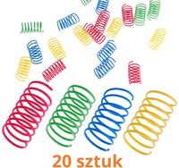 TIAKI Skaczące SPRĘŻYNKI zestaw 20 szt. sprężyny zabawka dla kota sprężynka