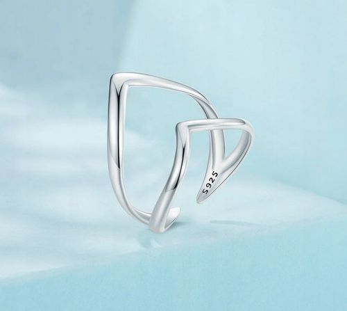 Pierścionek Srebrny 925 2 V Pierścionki Srebrne Regulowany Srebro na Arena.pl