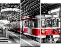 90CM 70 ZEGAR 3 ELEM POCIĄG PERONIE SCIENNY DRUK