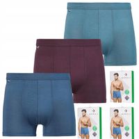 Bokserki Męskie Bambusowe Gładkie KLASYCZNE KOLOROWE MORAJ ZESTAW 3-PAK XL