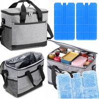 Torba Termiczna Piknikowa Turystyczna Lodówka Kosz Wkłady Chłodzące Mrożąc
