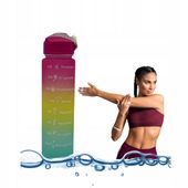 Butelka Na Wodę Motywacyjna Bidon Z Miarką Sportowy 1L Szczelna Sportowa