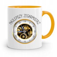 Kubek Żółty Dla Zegarmistrza Najlepszy Zegarmistrz Z Nadrukiem Ze Zdjęciem