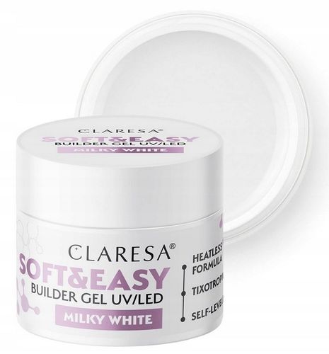 CLARESA SOFT&EASY ŻEL BUDUJĄCY UV/LED GEL BUILDING 45g MILKY WHITE na Arena.pl