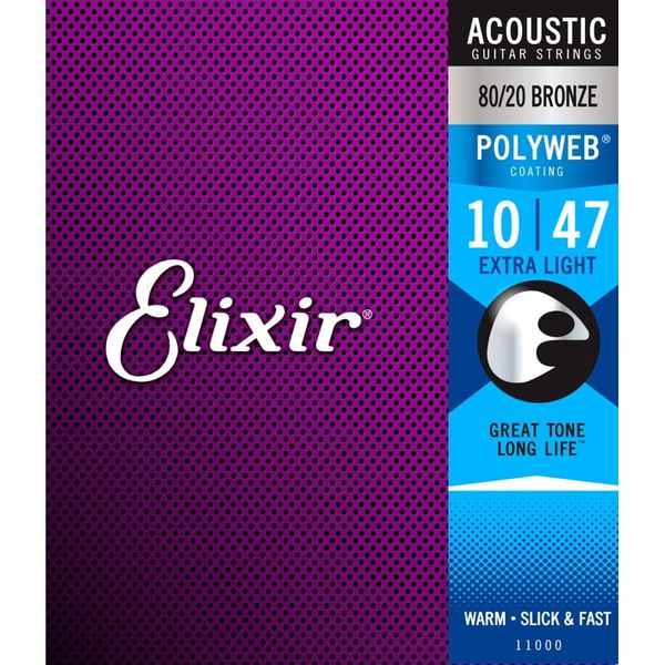 Struny do gitary akustycznej Elixir 11000 80/20 Bronze POLYWEB 10-47 zdjęcie 1
