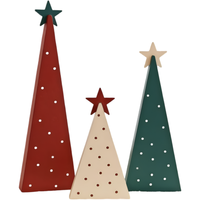 Choinki Drewniane Zestaw 3 szt. Dekoracja Świąteczna Stołu 10/14/18 cm