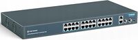 YuanLey 24-portowy przełącznik PoE z 2 Gigabit Ethernet uplink, 2 porty SFP