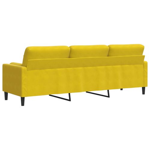 3-osobowa sofa z poduszkami, żółta, 210 cm, aksamit na Arena.pl