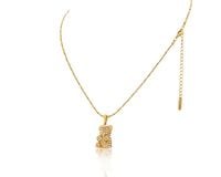 naszyjnik z misiem zdobionym kryształkami preciosa (c24/wio/30au)