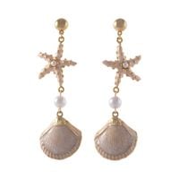 kolczyki z muszlą i rozgwiazdą z kolekcji oceanique (p25/lat/03au)