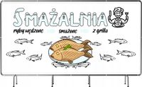 BANER REKLAMOWY 130x80cm duży wybór wzorów SMAŻALNIA RYBY WĘDZONE Z GRILA