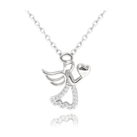 MINET Naszyjnik srebrny ANIOŁ z sercem