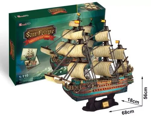 Puzzle 3D. Hiszpańska Armada. Żaglowiec San Felipe na Arena.pl