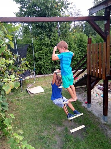 Drewniana drabinka sznurowa 6 szczebli (naturalna) na Arena.pl