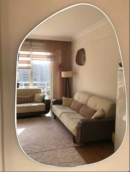 Lustro ścienne asymetryczne w ramie 74x102cm zdjęcie 2