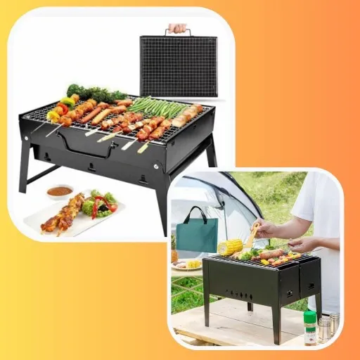 SKŁADANY PRZENOŚNY GRILL TURYSTYCZNY + LATARKA zdjęcie 11