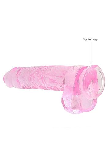 realistyczne dildo z jądrami realrock różowe 23 cm na Arena.pl