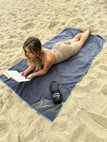 Ręcznik Szybkoschnący Z Mikrofibry 130X80Cm Szaro-Niebieski na Arena.pl