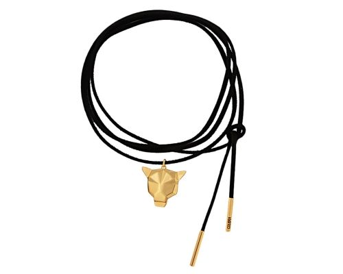 czarny choker z głową tygrysa, wiązany z przodu (c24/wio/35au) na Arena.pl