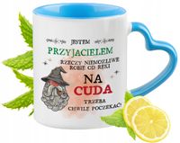 Dla Przyjaciela Kubek Błękitny Z Uszkiem W Kształcie Serca Na Prezent