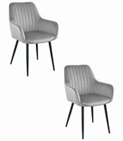 Krzesło SOLDEN - aksamit srebrno-szary / nogi czarne x 2