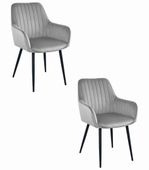 Krzesło SOLDEN - aksamit srebrno-szary / nogi czarne x 2