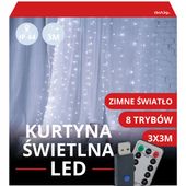 kurtyna mikro led 300 lampek 3x3m druciki światełka wiszące na okno białe