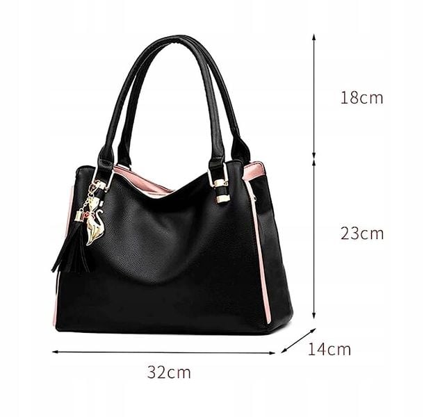 Skórzana Pojemna Torba Damska Miejska Torebka zdjęcie 11