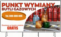 BANER REKLAMOWY oczkowany 100x50cm projekt w cenie punkt wymiany butli