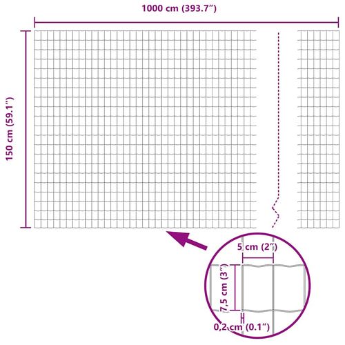 Ogrodzenie z słupkami Srebrny 1.5 x 10 m Stal na Arena.pl