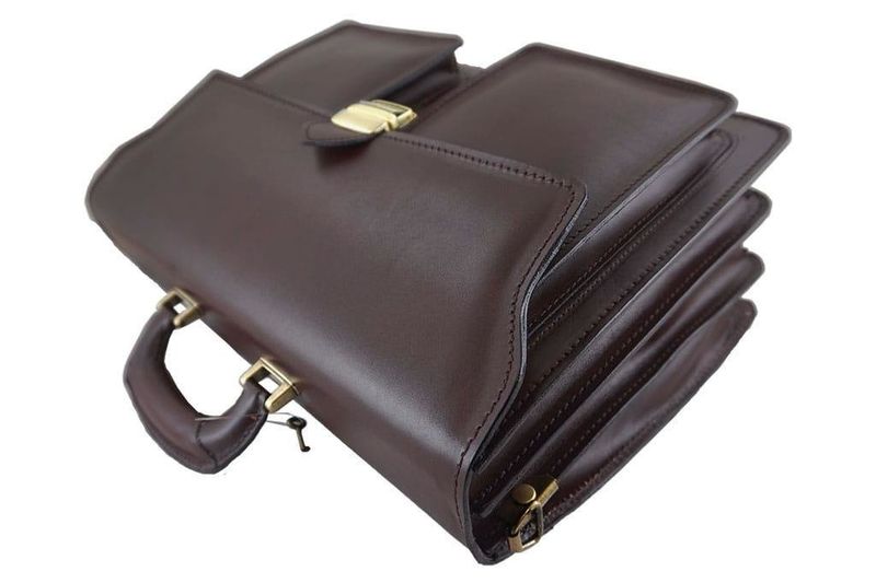 Aktówka męska - skóra naturalna - Czarna zdjęcie 3